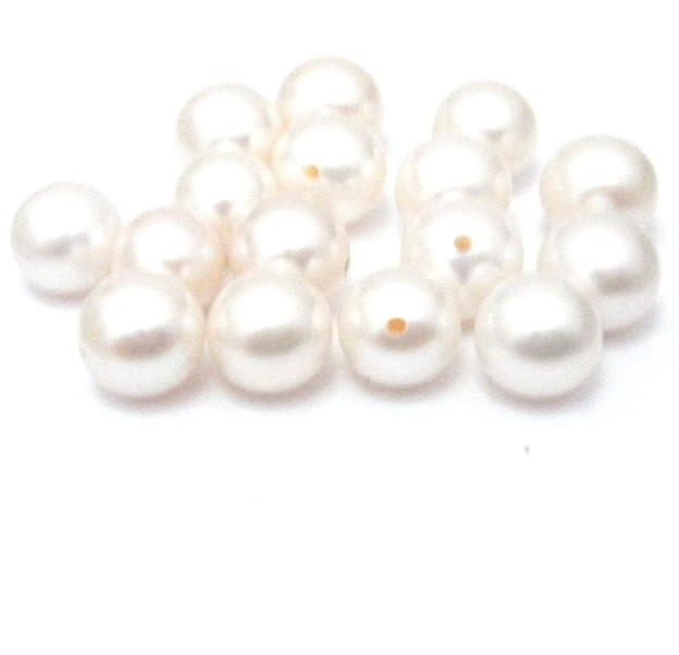 White 6.5-7mm Half Drilled Round Single Pearl
